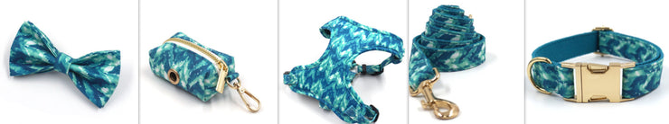 Pet Collar Leash Bow Knot Dog Walking Garbage Bag Set