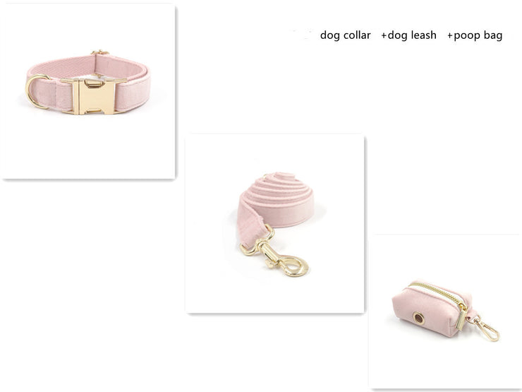 Pet Collar Towing Rope Bow Knot Outing Garbage Bag