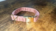 Luxury Velvet Collar | Golden Buckle | Dark Pink