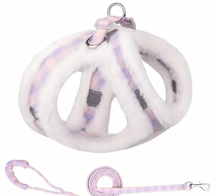 Warm Fluffy Harness | Purple Pink