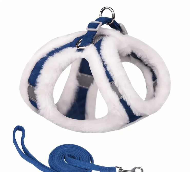 Warm Fluffy Harness | Navy Blue