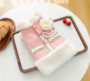 Luxury Dog Coat | Pink & White