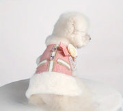 Luxury Dog Coat | Pink & White