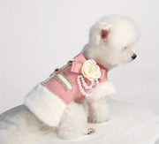 Luxury Dog Coat | Pink & White