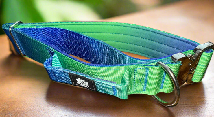 5cm Tactical Collar | Robust Handle | Blue & Green Ombre