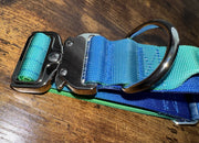 3.8cm Tactical Collar | With Robust Handle | Blue & Green Ombre