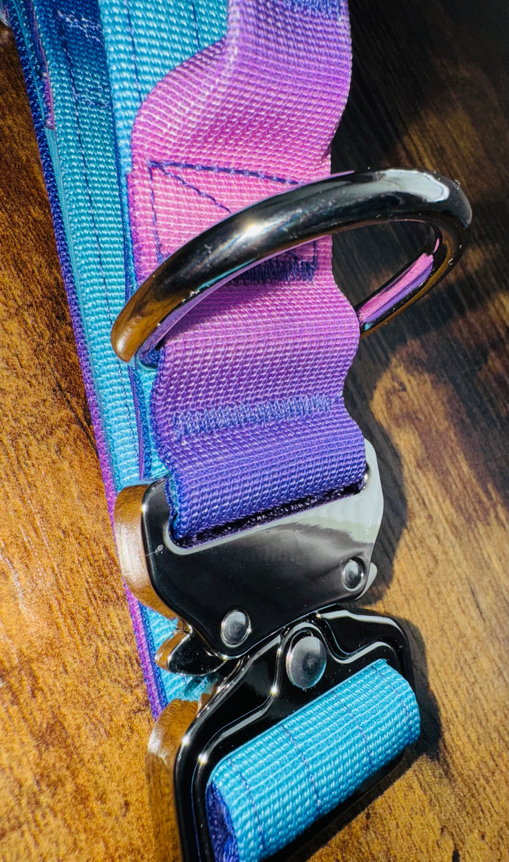 3.8cm Tactical Collar | With Robust Handle | Blue & Purple Ombre