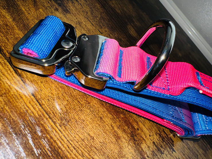 3.8cm Tactical Collar | With Robust Handle | Pink & Blue Ombre