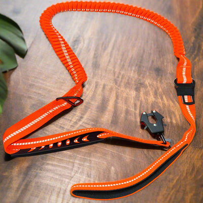 Bungee Tactical Dog Lead | Seat Belt Attachment |  Orange