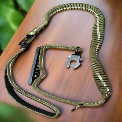 Bungee Tactical Dog Lead | Seat Belt Attachment | Kaki