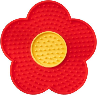 Cats Lick Pad With Suctions Cup Slow Feeders Licking Mat Flower Shape Silicone Pad With Suctions Cup Dog Licking Mat Silicone