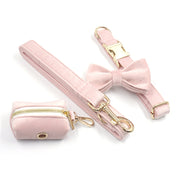 Pet Collar Towing Rope Bow Knot Outing Garbage Bag